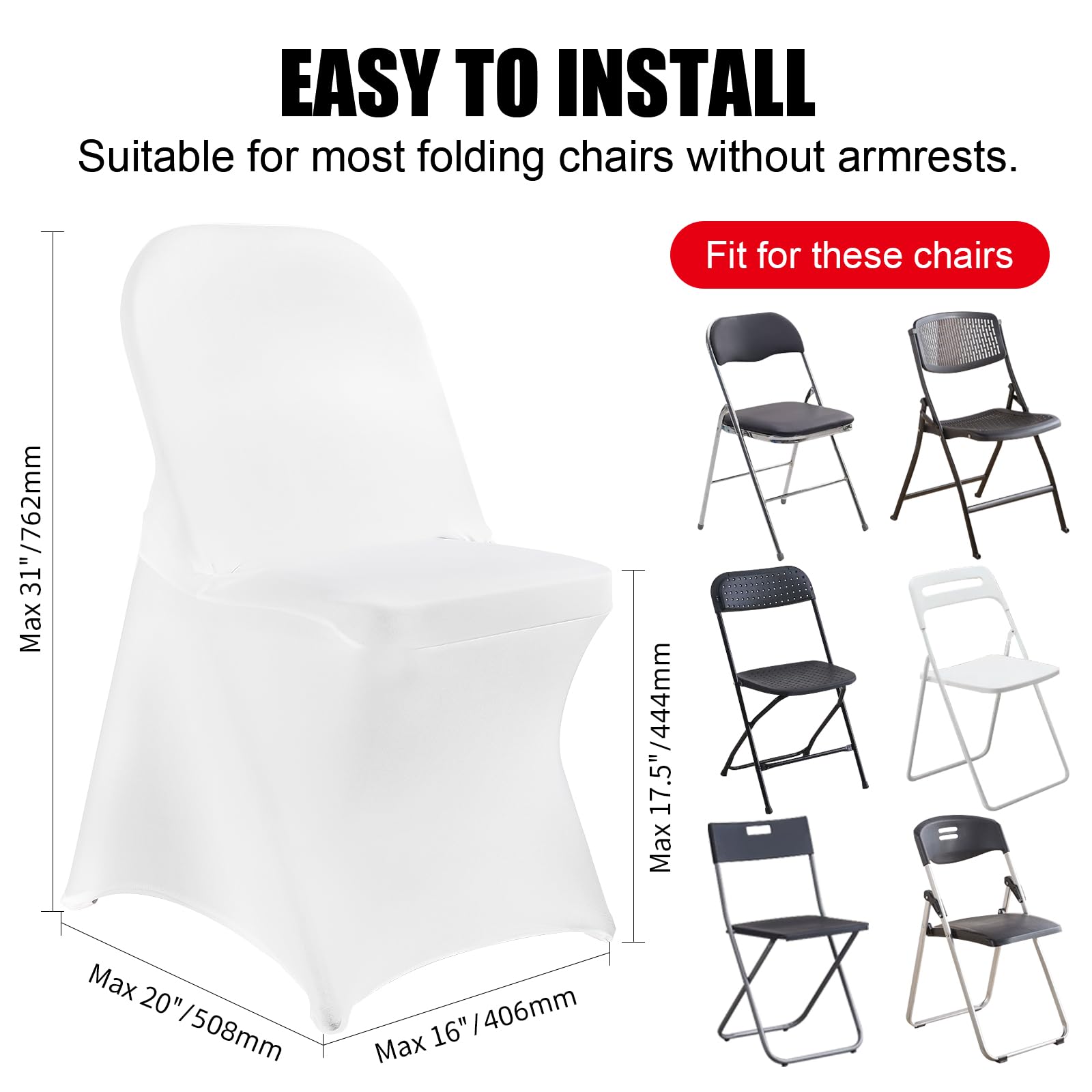 LGJIAOJIAO folding chair cover with elastic pockets simplifies setup and protection