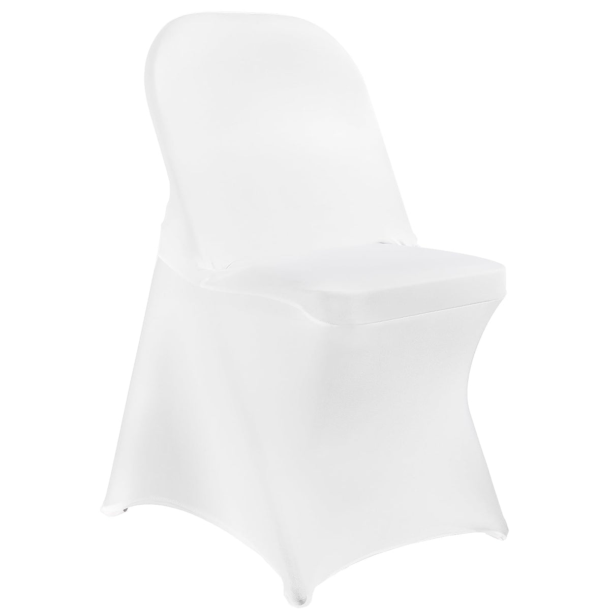 LGJIAOJIAO stretch spandex chair cover in white offers snug fit for folding chairs at events
