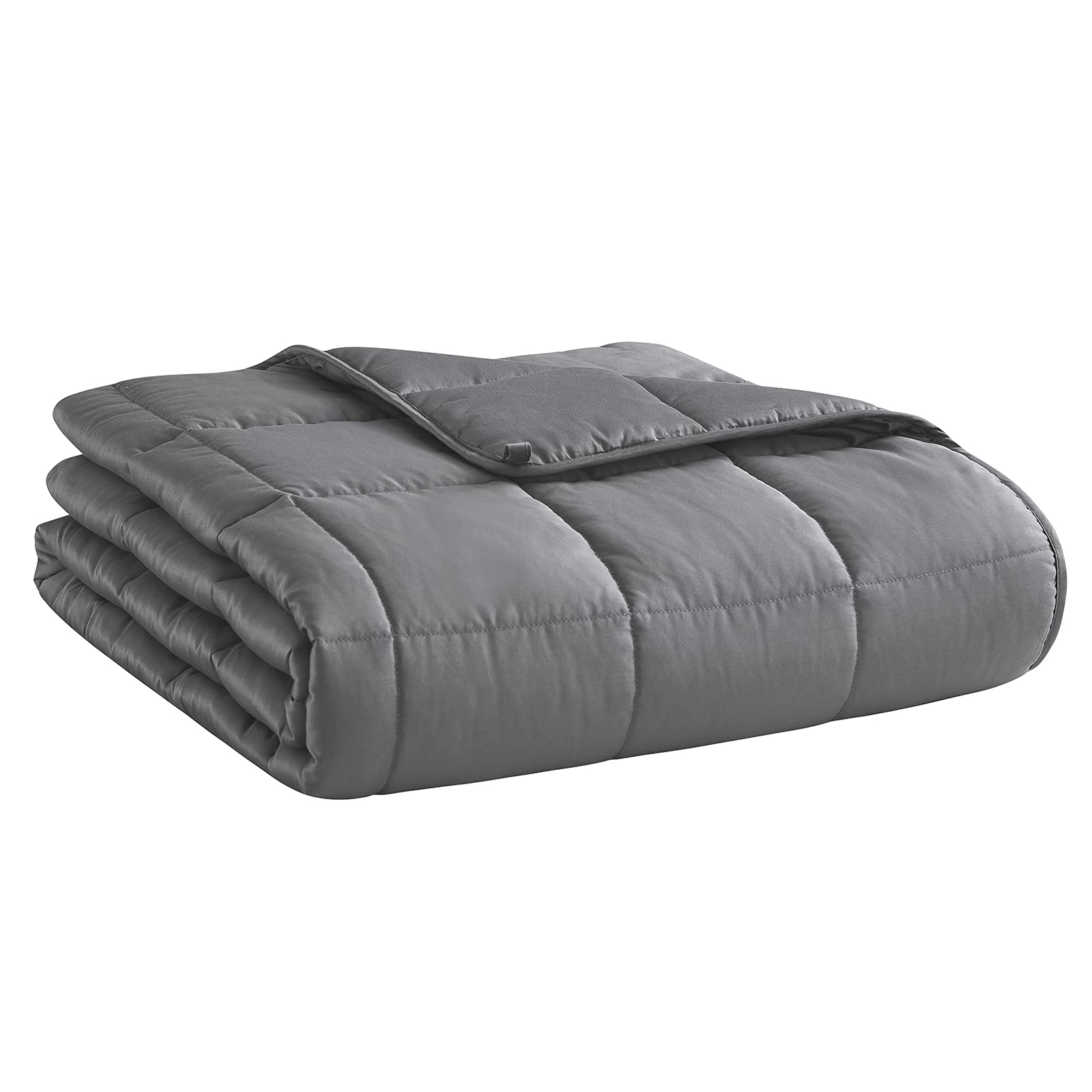 L'AGRATY weighted blanket in dark grey, all-season design for cozy comfort.