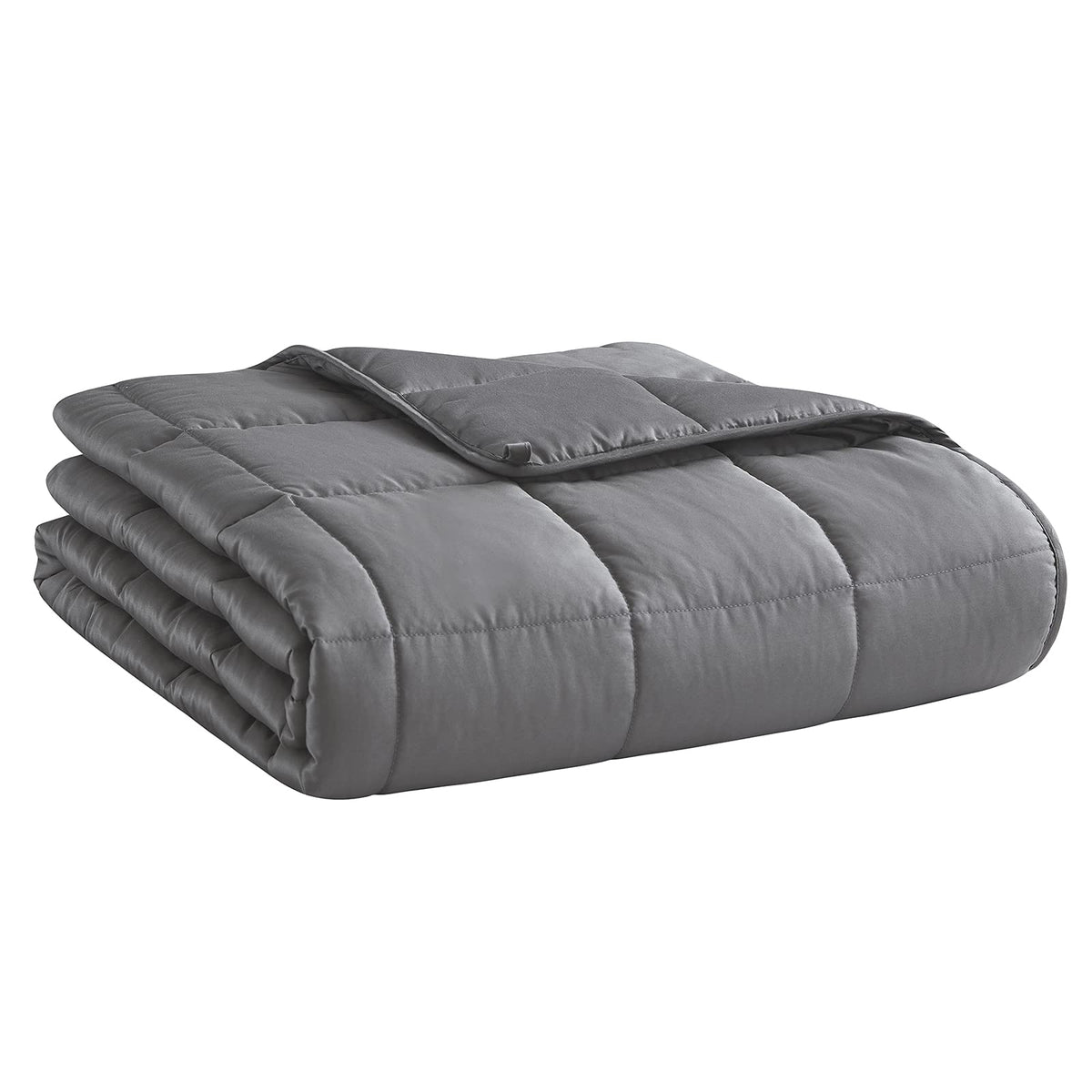 L'AGRATY weighted blanket in dark grey, all-season design for cozy comfort.