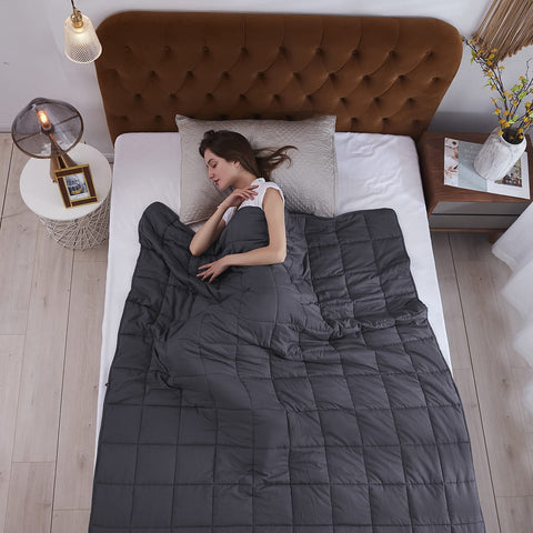 Bed-side view highlighting size coverage of the 48x72 blanket on a twin/full setup.