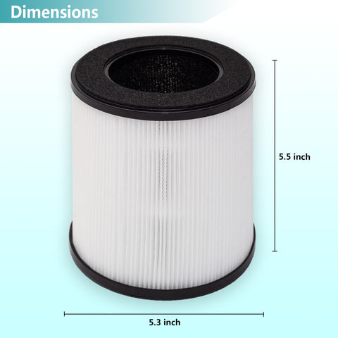 LHARI B-D02L filter dimensions fit MOOKA KOIOS purifiers