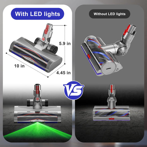 LhhTing anti-tangle LED motorhead enables edge-to-edge cleaning