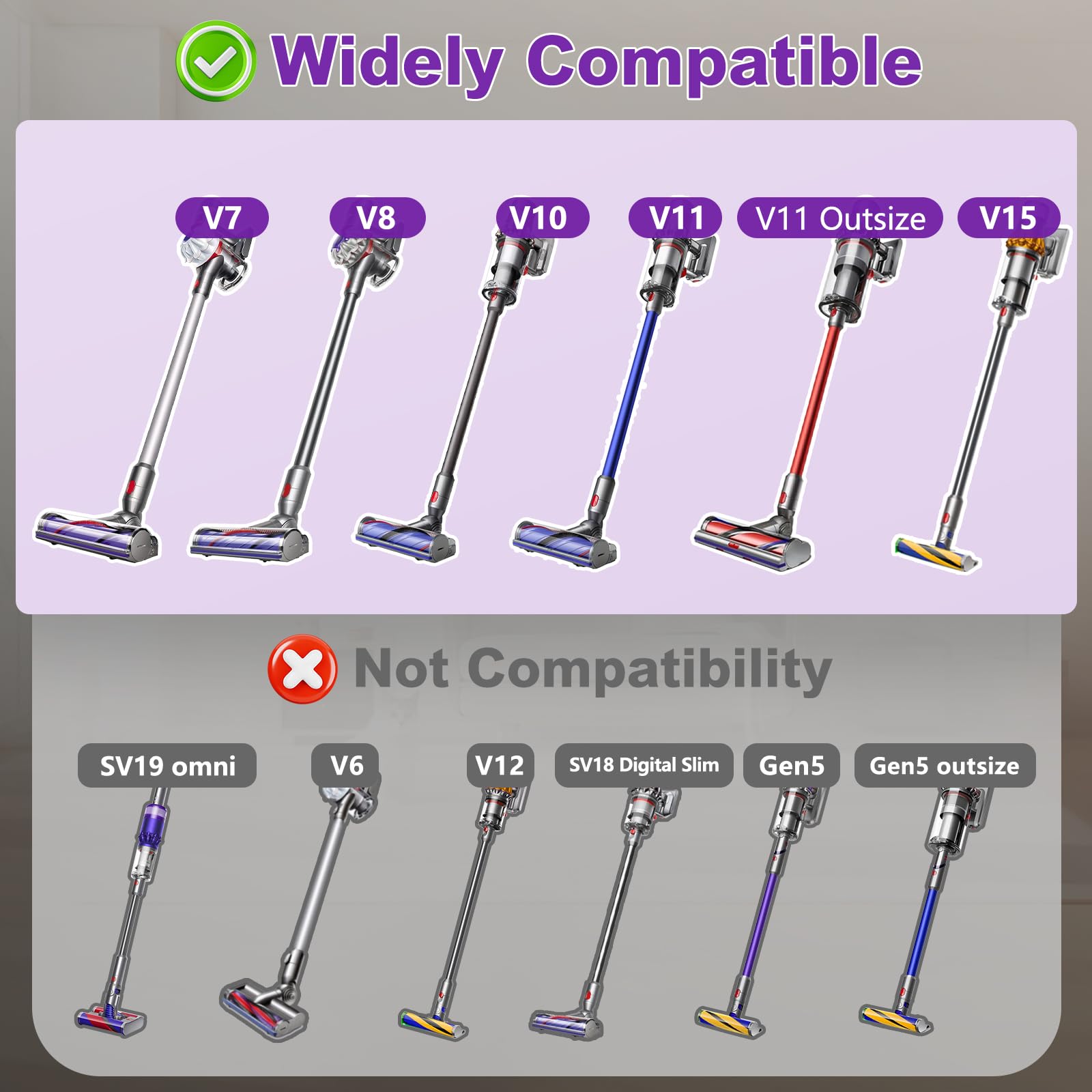 LhhTing Dyson anti-tangle cleaner head reduces hair wrap during cleaning
