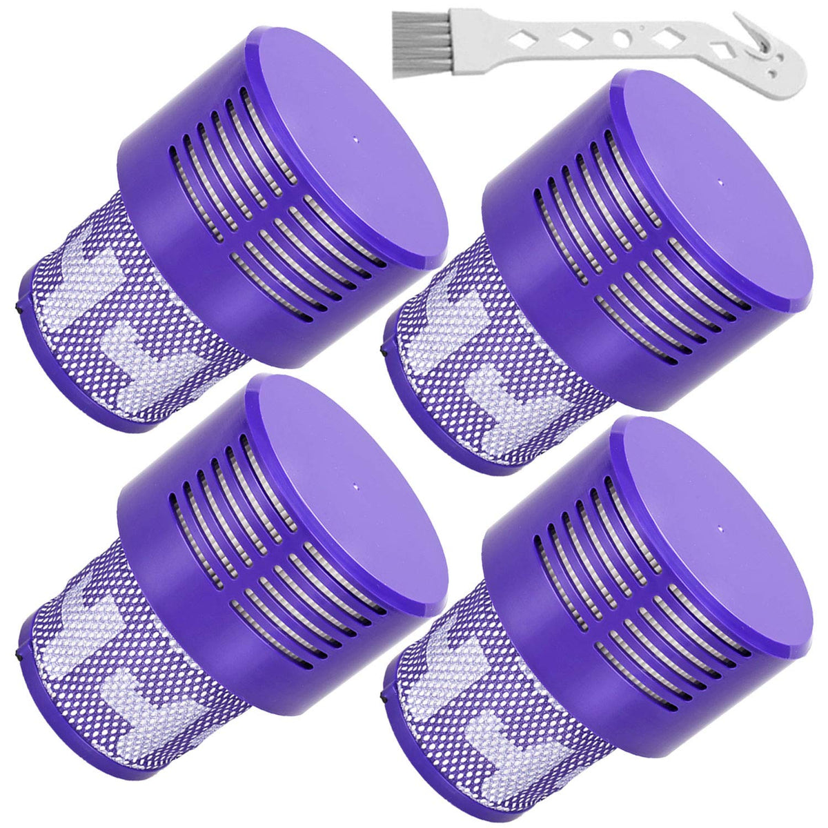 LhhTing V10 replacement filters 4-pack with brush for quick swaps
