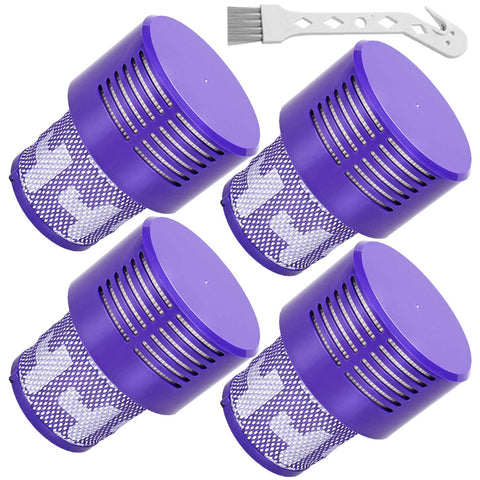 LhhTing V10 replacement filters 4-pack with brush for quick swaps