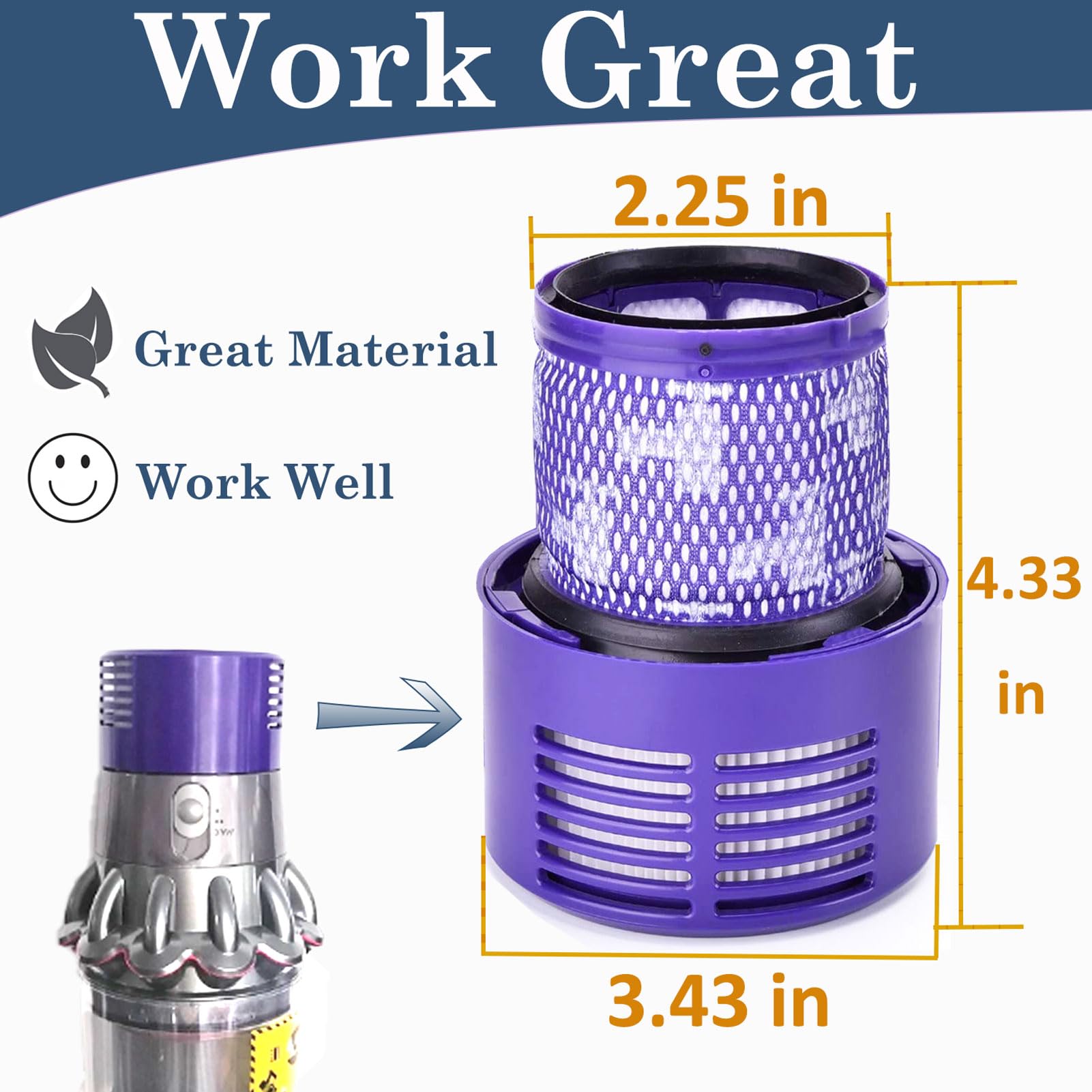 LhhTing V10 SV12-compatible filter; preserves suction