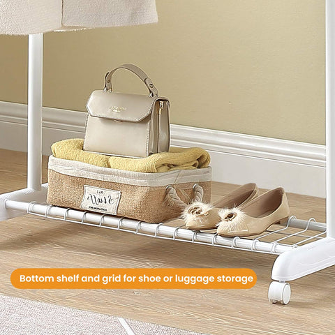 LiaMeE sturdy garment rack holds many garments safely.