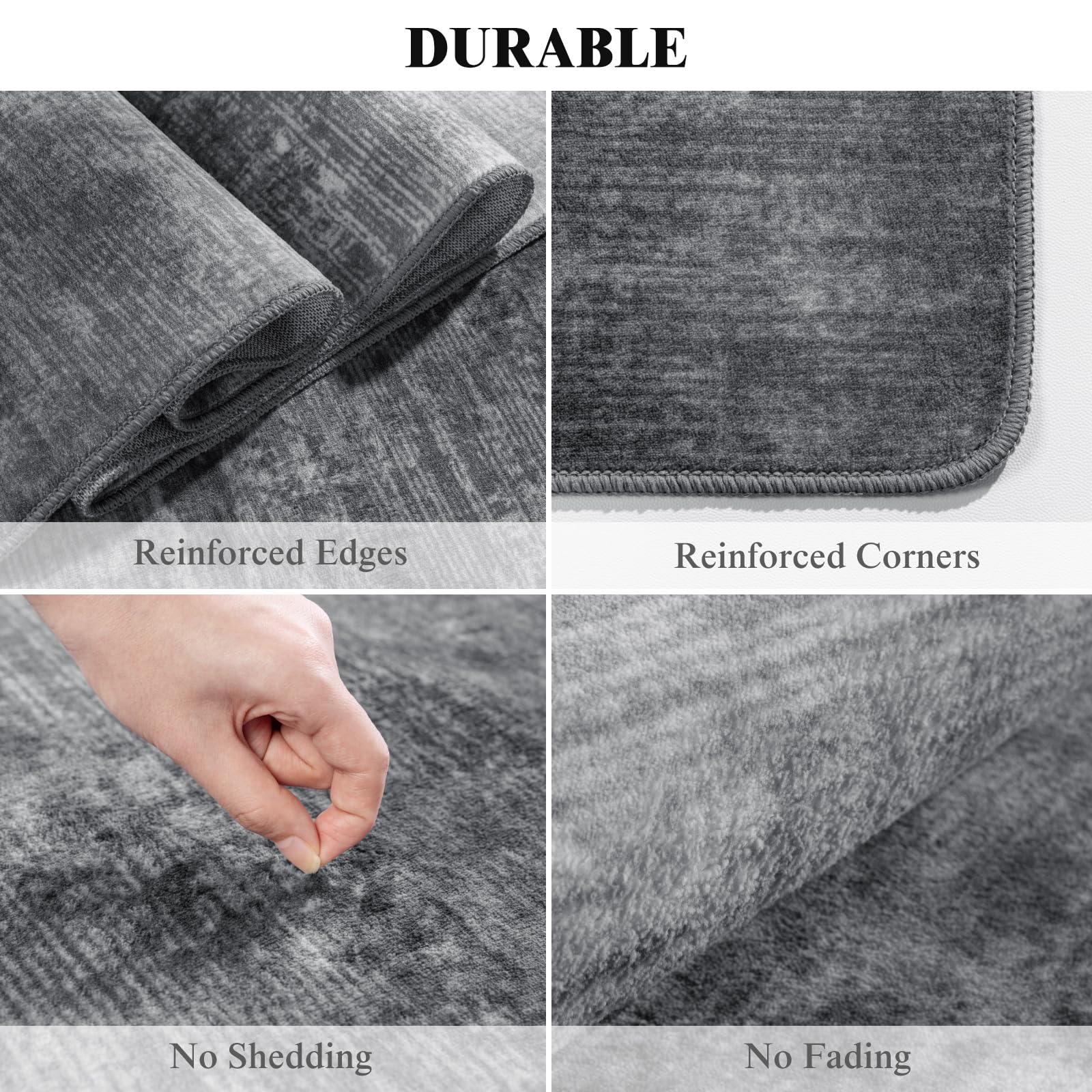 LIANLAM machine-washable rug easy cleaning in minutes