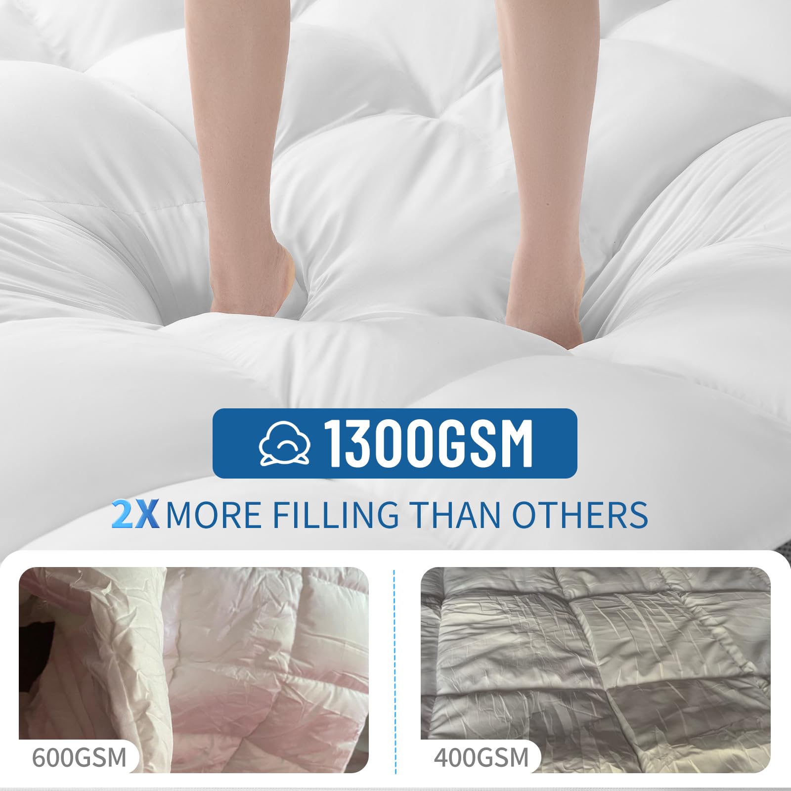 LIANLAM cooling gel infused topper maintains a cooler sleep surface
