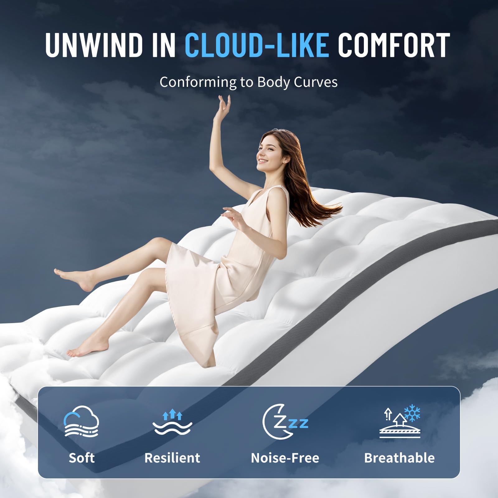 LIANLAM deep-pocket fit securely holds mattresses 6–18 inches deep.