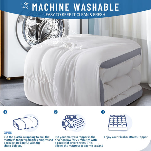 LIANLAM machine washable topper for easy cleaning and freshness