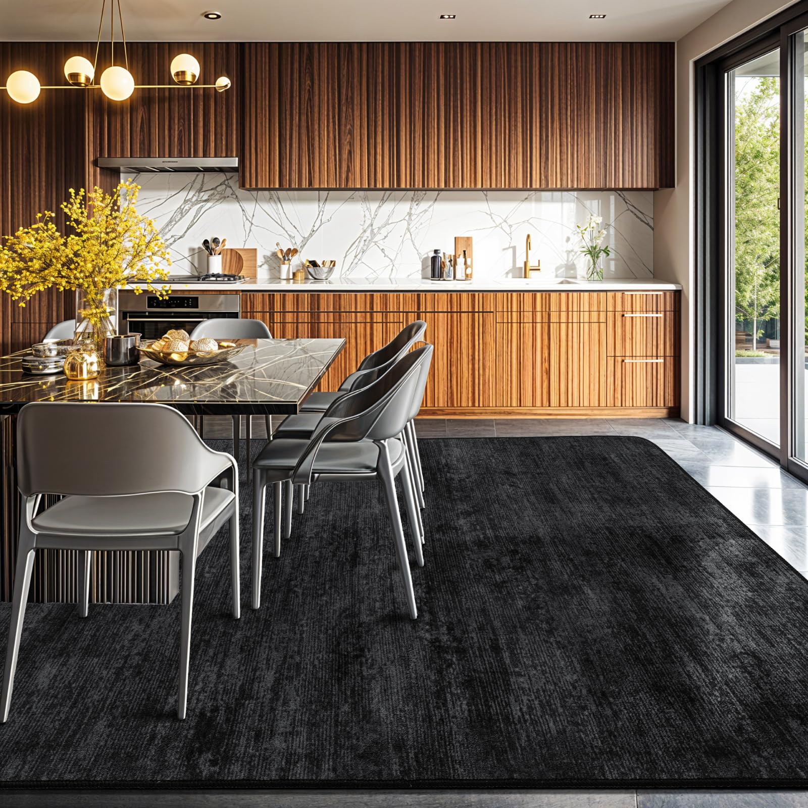 LIANLAM washable rug 6x9 ultra-soft velvet feels gentle under feet.