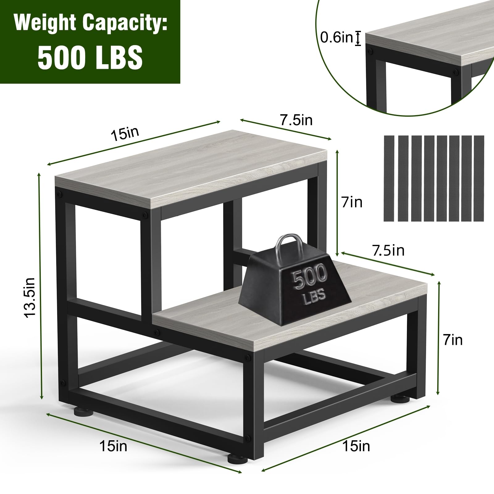 LIANTRAL Step Stool anti-slip strips enhance safe footing.
