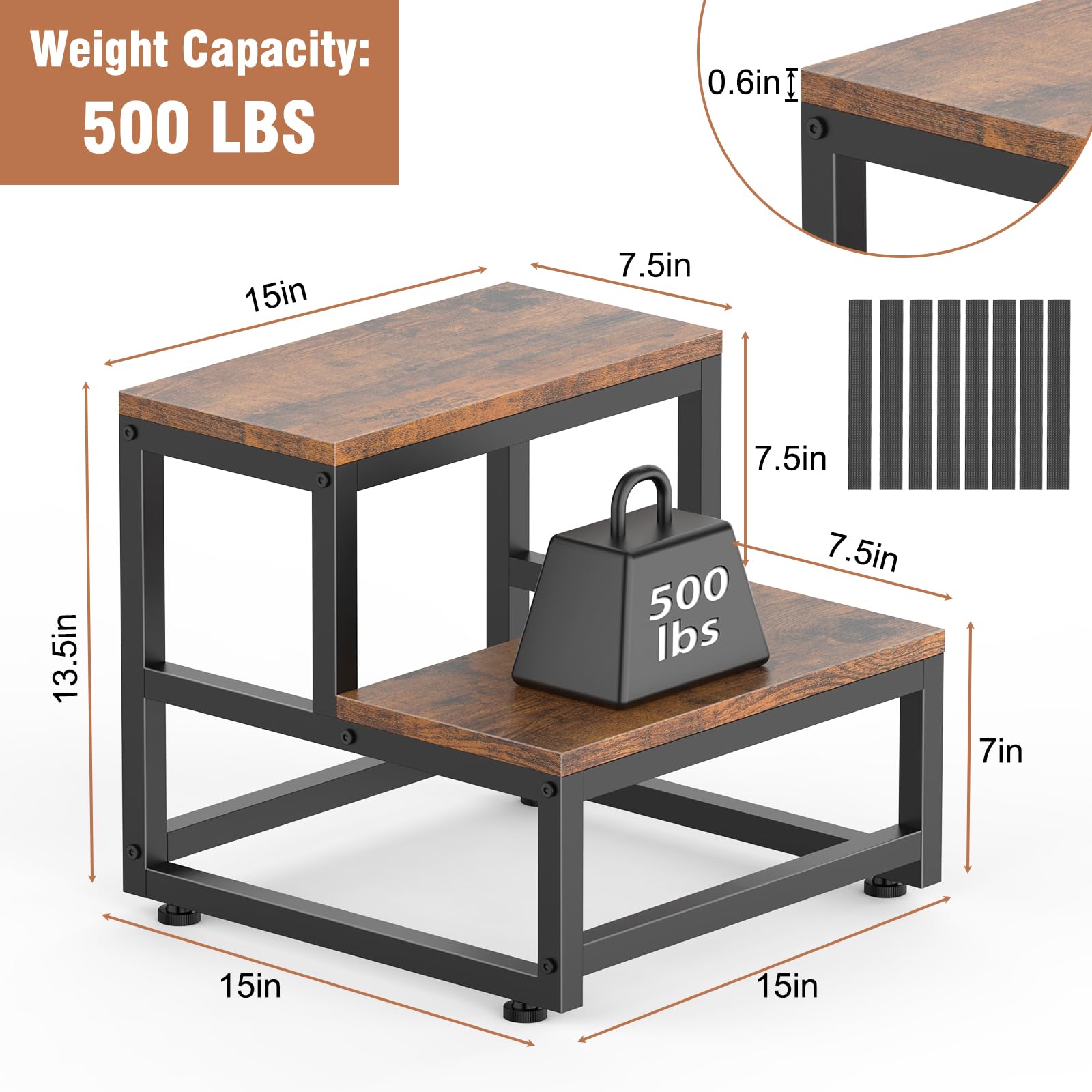 LIANTRAL sturdy steel frame with wooden steps for durable daily use.
