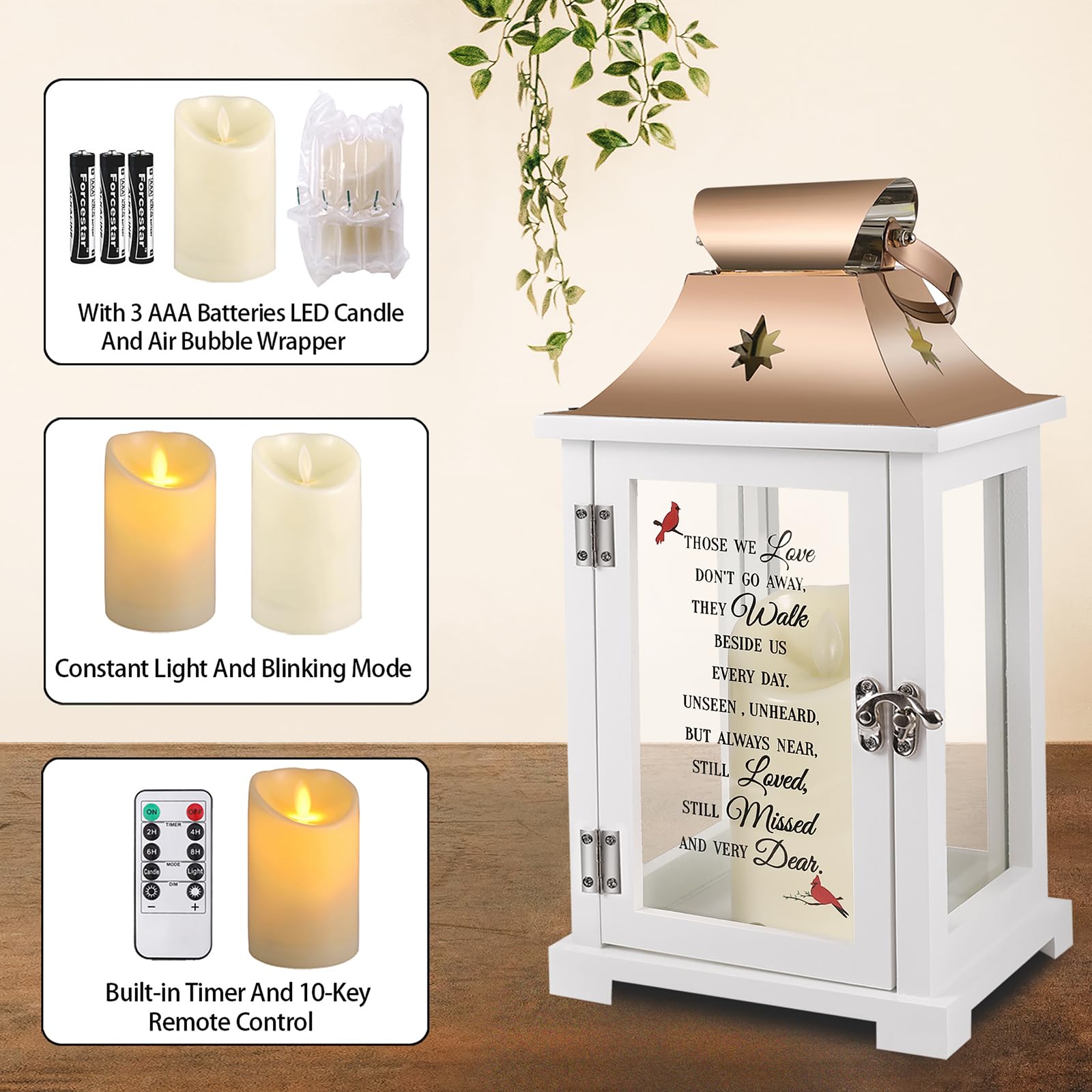 Liantudy Memorial Lantern gift box with cardinal detail evokes comfort