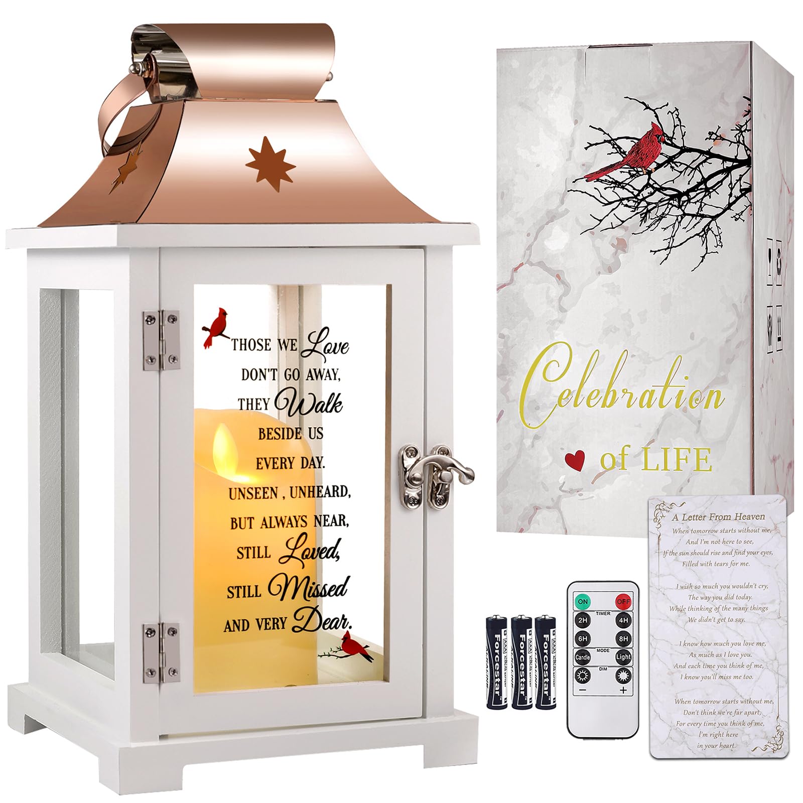 Liantudy Memorial Lantern with flickering LED candle for peaceful remembrance