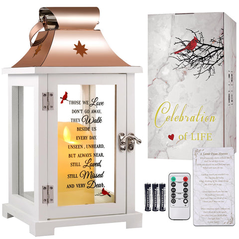 Liantudy Memorial Lantern with flickering LED candle for peaceful remembrance
