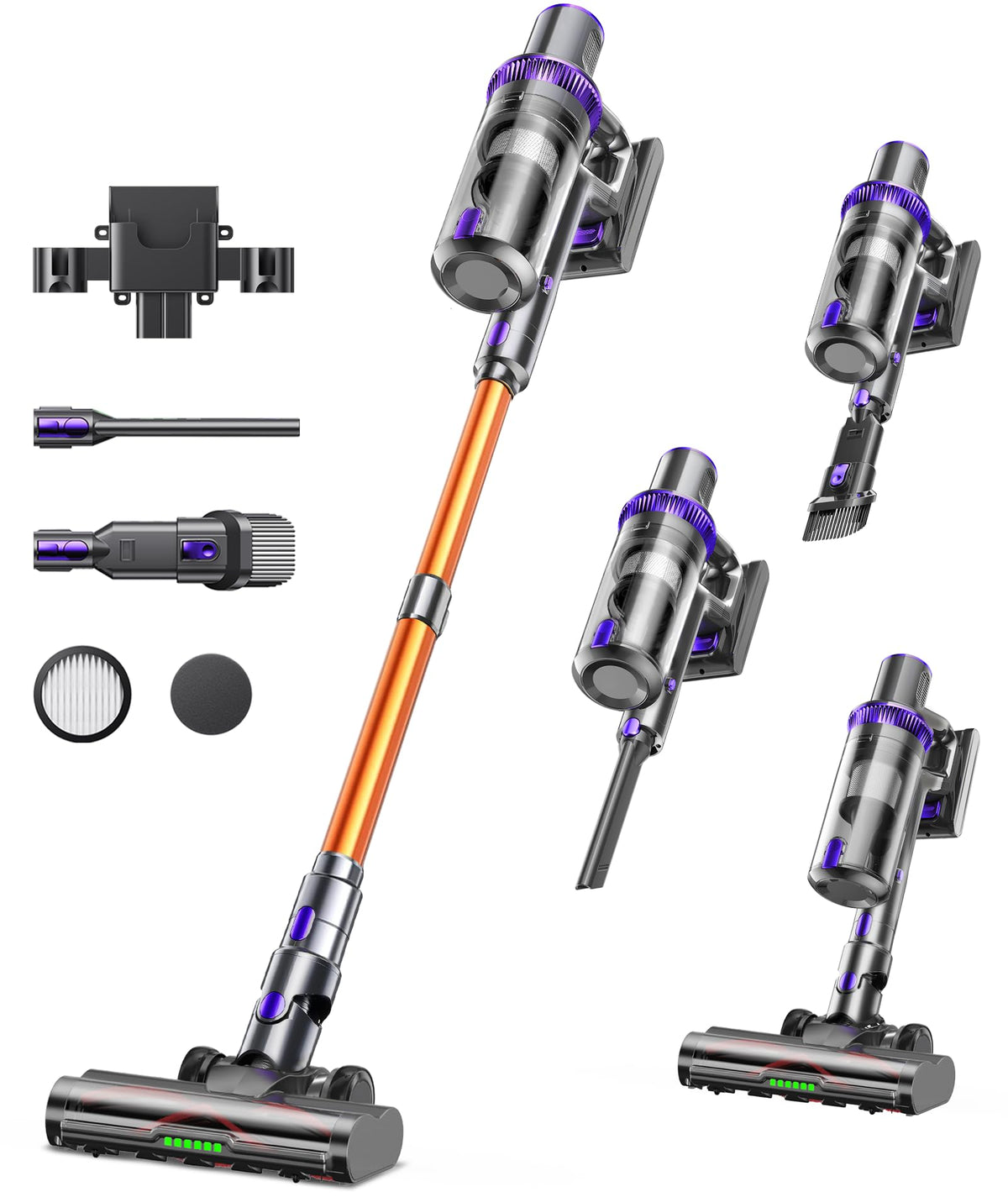 LIBINO cordless vacuum cleaner 600W with brushless motor for strong daily cleaning.