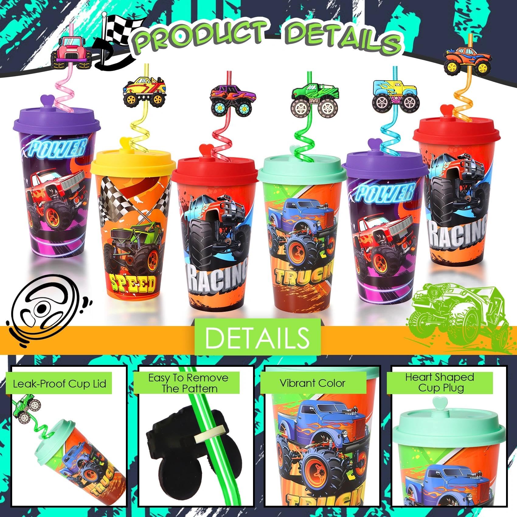 Lidmada Monster Truck Party Favors ready for gift bags