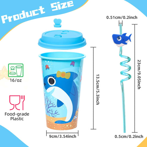 Lidmada Shark Straws 9.25in for easy, fun sipping