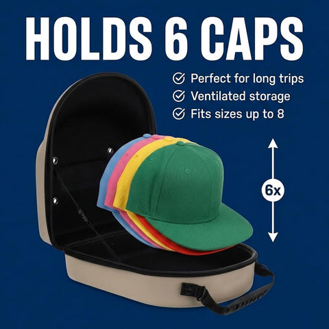 Lids Hat Travel Case sturdy handle and adjustable strap for easy carry