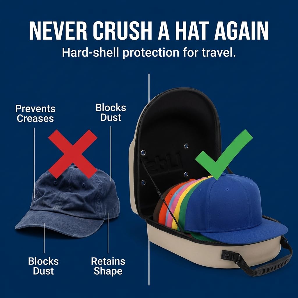 Lids Hat Travel Case with zipper closure ensures secure cap transport