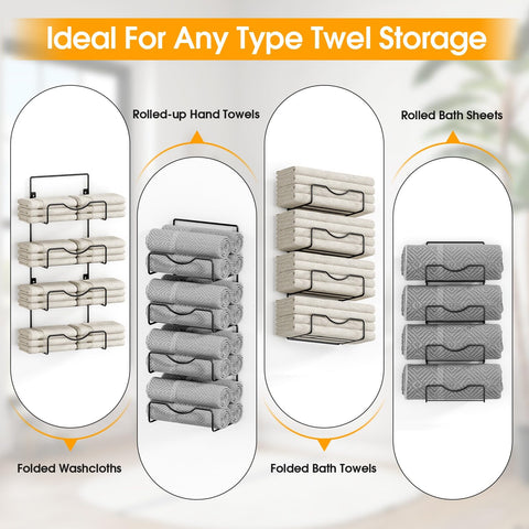 LIDTOP large capacity unit stores towels plus decor like candles or sachets.