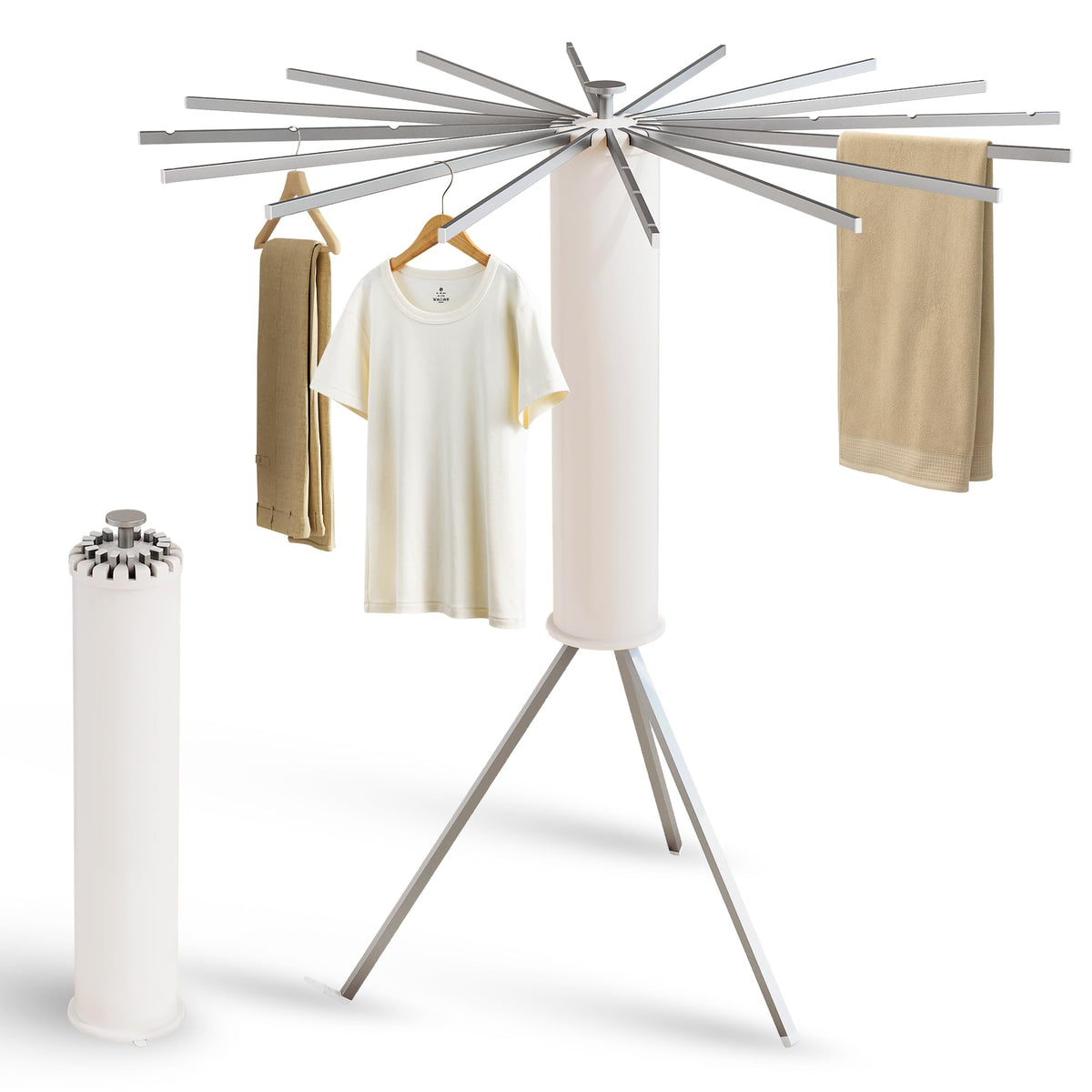 LIENAHU triangular drying rack in corner setup for space-saving laundry