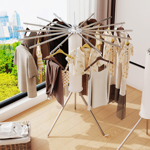 LIENAHU foldable floor rack with quick-lock feet for easy storage
