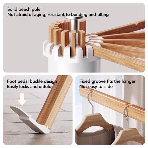 LIENAHU 16-rods setup maximizes drying space for multiple garments.