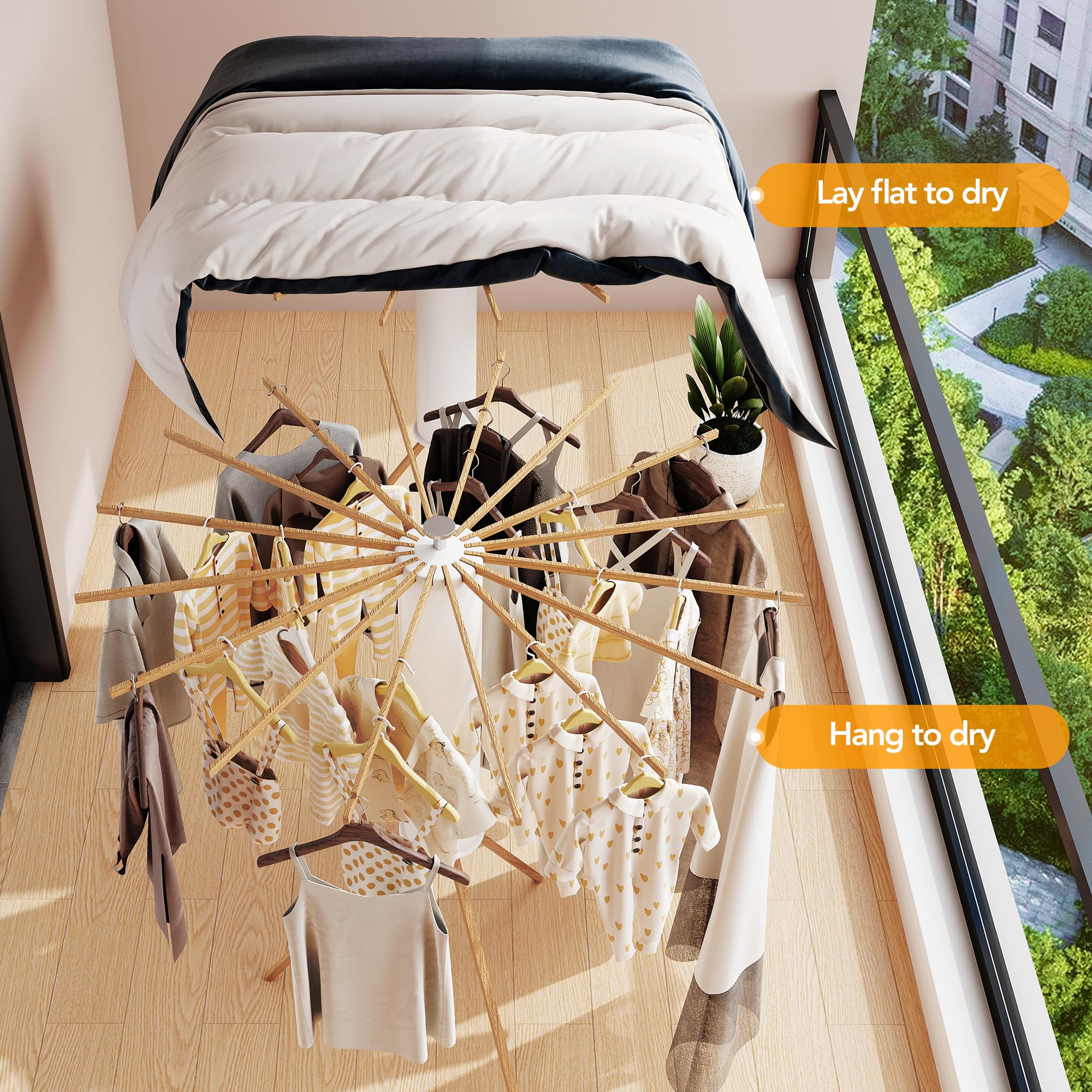 LIENAHU triangle base provides stable placement in small spaces.