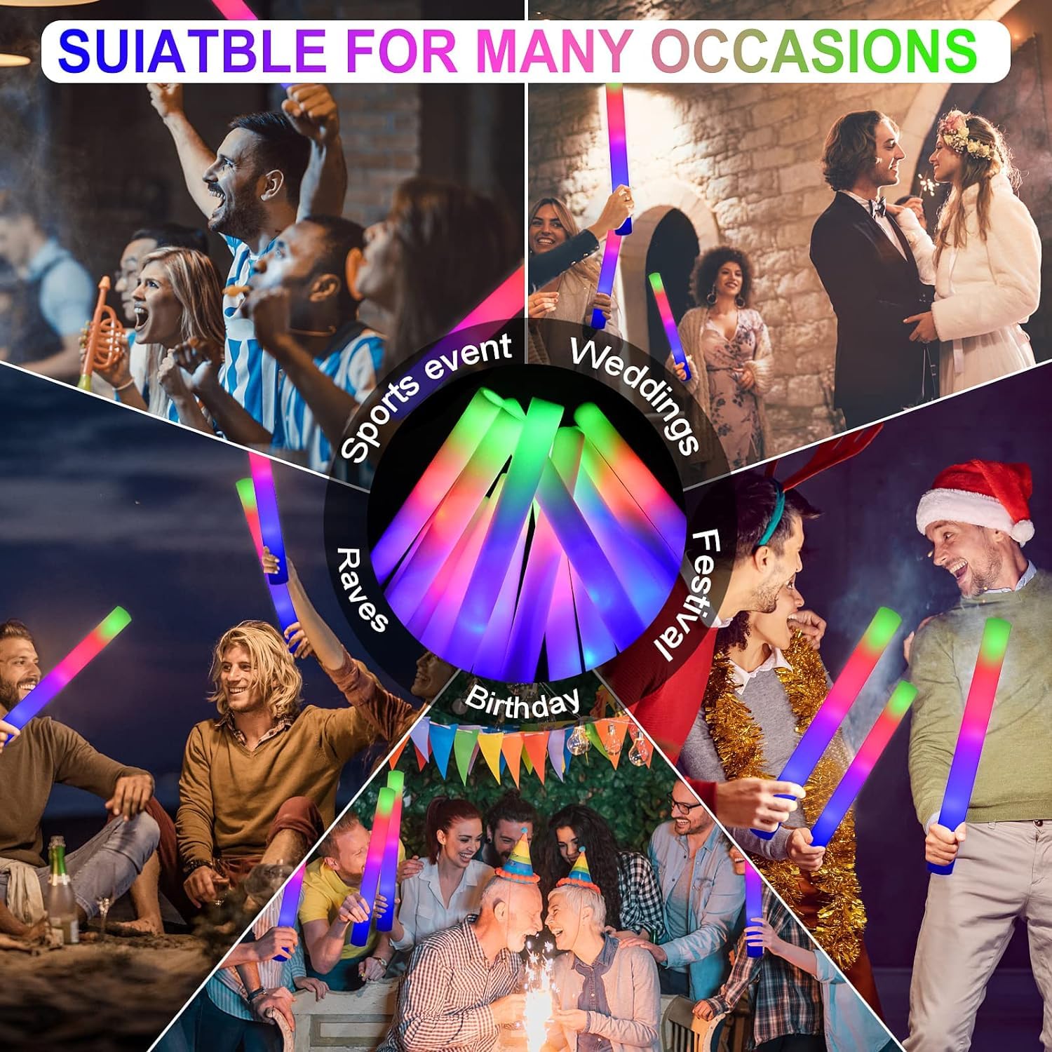 LifBetter safe soft-foam LED wands ideal for kids.