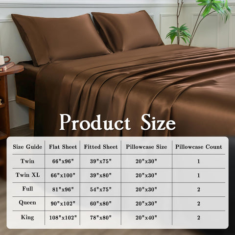 LIFCOM satin sheets brown packaging highlights premium gift-ready luxury