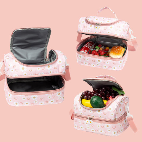Bright Rainbow Daisies design highlights ease of use and portability.