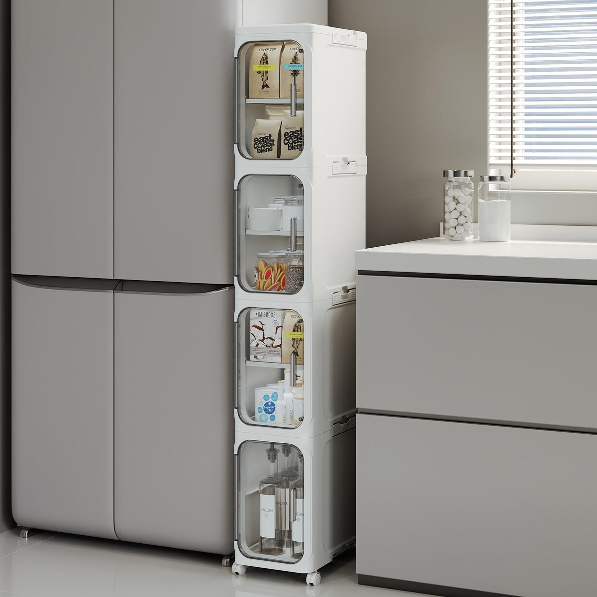 Lifelongpal narrow storage with foldable frame enables quick setup in small spaces.