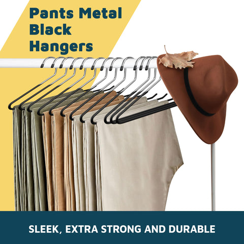 Black Lifemaster metal pants hanger set for modern closets.