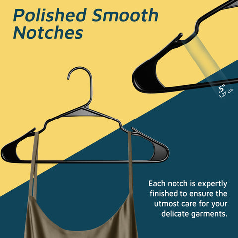 Lifemaster black plastic hangers blend with any closet style