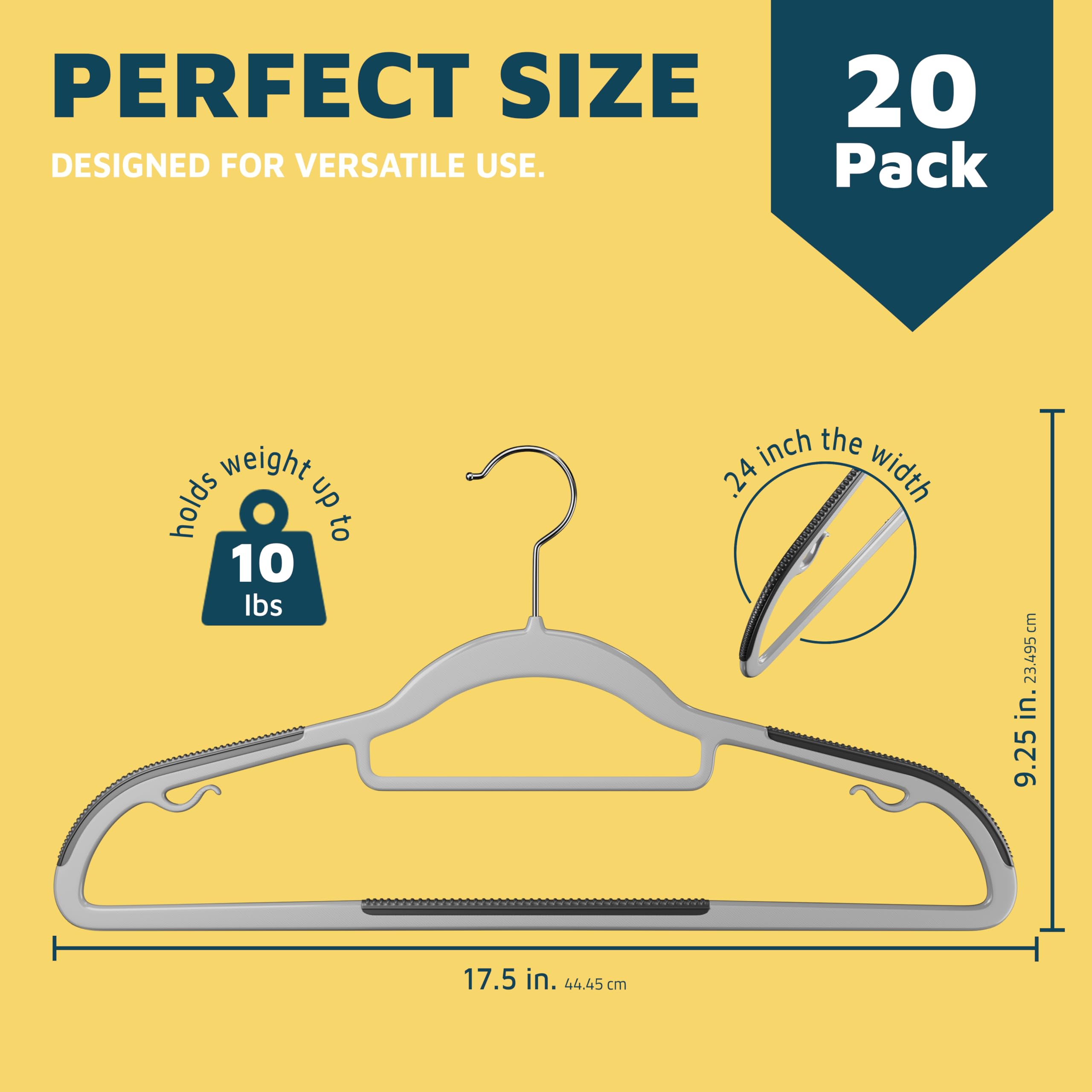 Lifemaster non-slip hangers show 360° swivel hook for easy loading and access.