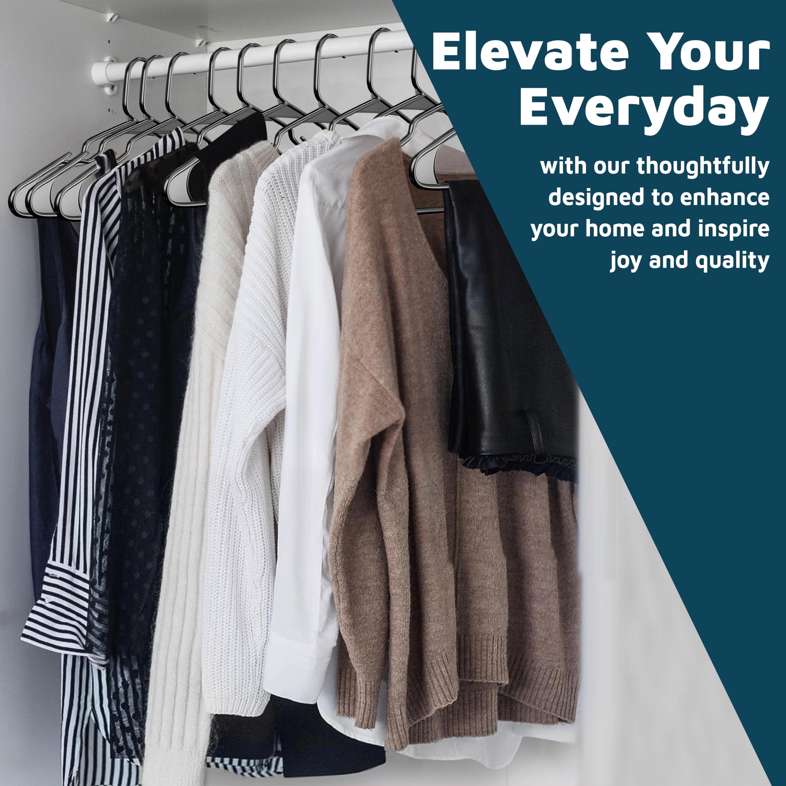 Lifemaster slim-design hanger maximizes closet space efficiently