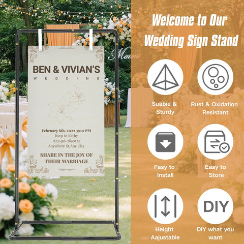 LIFENCE sign stand with ground stakes for outdoor stability.