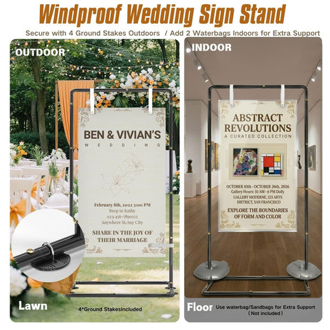 LIFENCE sign stand height options offer 50 and 68 inch layouts.