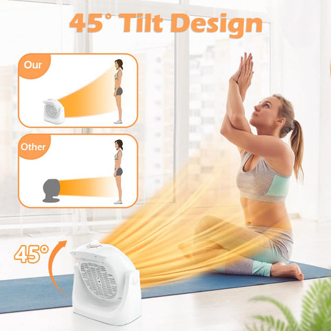LifePlus compact heater fan with safety features, small-space use.