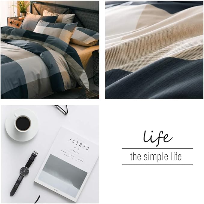 LifeTB dark gray and light gray plaid fit diverse decor styles.