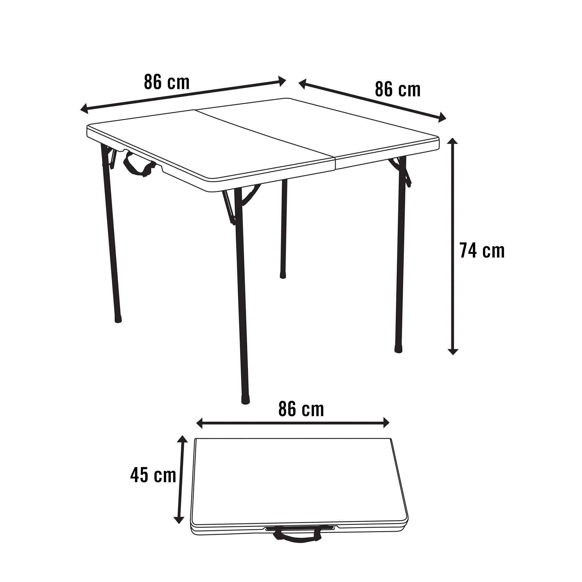 Lifetime 80273 compact storage due to fold-in-half design with carry handle.
