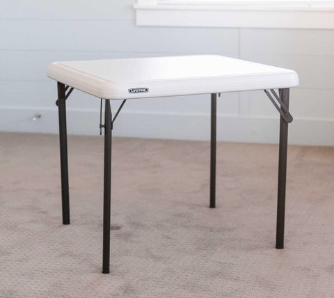 Lifetime 80425 kids folding table almond folded for compact storage