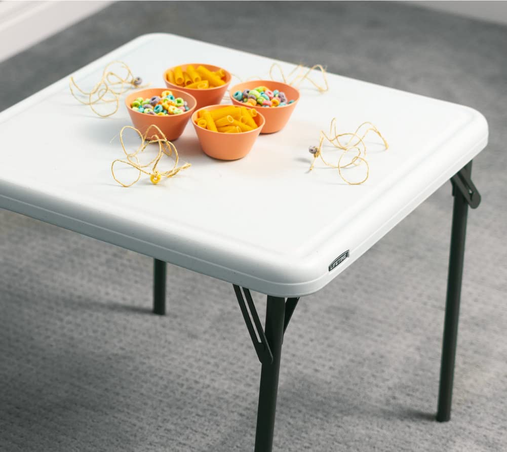 Lifetime 80425 kids folding table almond steel frame for sturdy support