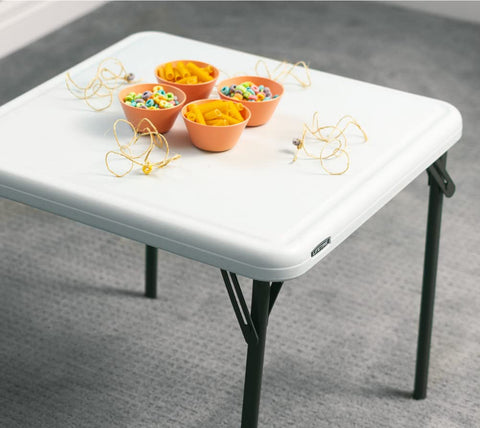 Lifetime 80425 kids folding table almond steel frame for sturdy support