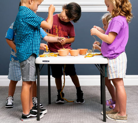 Lifetime 80425 kids folding table almond UV-protected top for easy cleaning