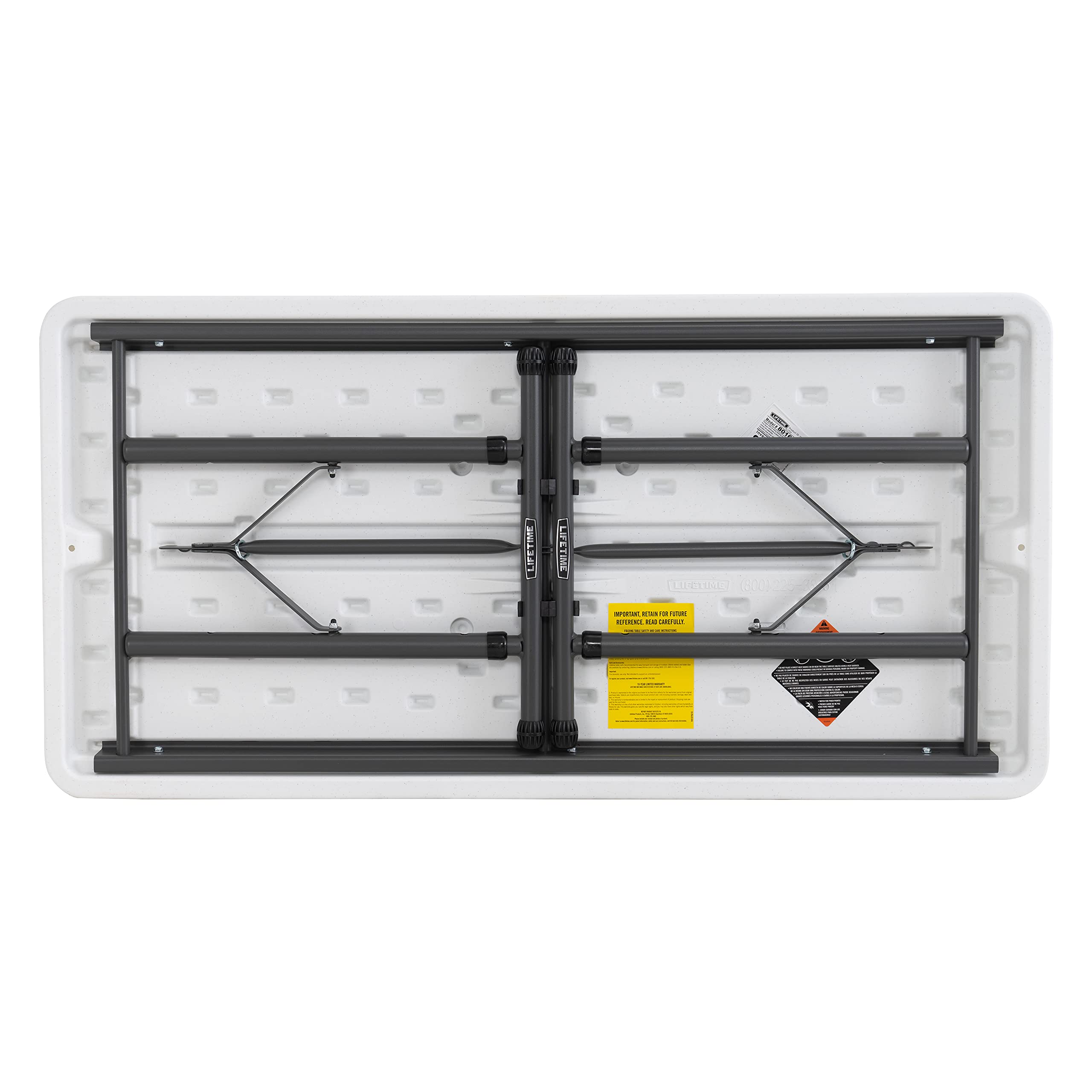 Lifetime UV-protected HDPE top resists stains and weather.